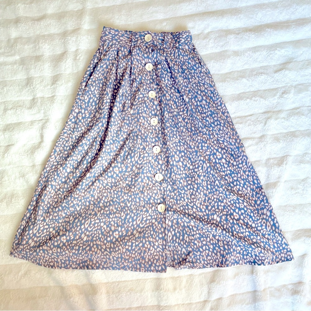 Leopard Print Button Down Skirt